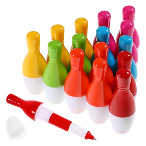 15 Pack Bowling Pin Ballpoint Set Writing Pens for Students Kids School Supplies Signing for Halloween Party Favors Bulk