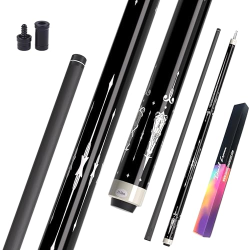 Carbon Fiber Pool Cue 58" 2-Piece Cue Stick Professional Cue Carbon Technology Low Deflection Billiard Cues（Weight can be Adjusted） - color: Phantom, size: 10.5mm