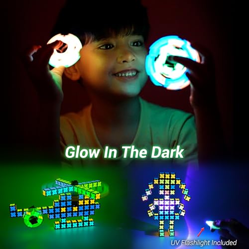 TOSY Magnet Cube 3x3 - 240 Magnets, 30 Blocks, 7in1 Toy: Puzzle Cube Game, Creative Building Blocks, Transformable Fidget Spinner, Infinity Cube, Magnet Tiles, UV Flashlight, Glowing STEM/STEAM Toy - color: Cube 3x3x3