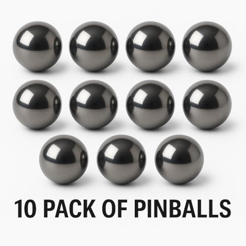 BC Precision 10 Pack 1-1/16" Inch Pinball Machine Balls, Mirror Finish, Chrome Steel Pinball Replacement Balls, Tournament Grade G25