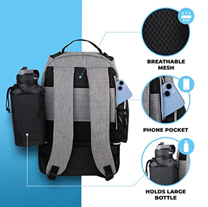 Flight level Disc Golf Backpack with Insulated Cooler | Frisbee Disc Golf Bag | Large Capacity up to 20 Discs