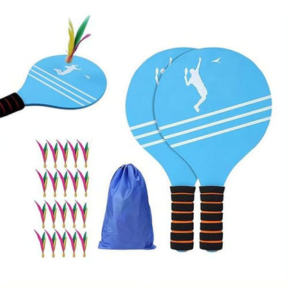 22PCS Beach Paddle Ball Set for Kids & Adults, Outdoor Toss and Catch Game with Balls & Shuttlecocks, Portable Beach Toys for Backyard, Camping, Pool, Family Party Games