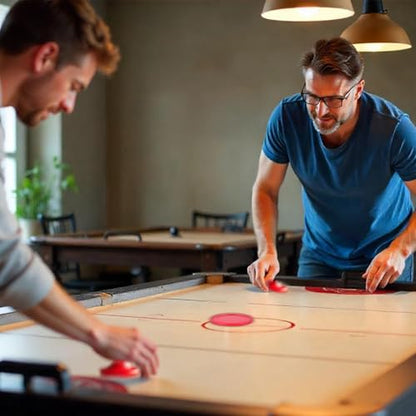 2.5 Inch Hockey Pucks, 8 Pcs Air Hockey Pucks Set Durable Puck for Air Hockeys Table - color: Black, Red