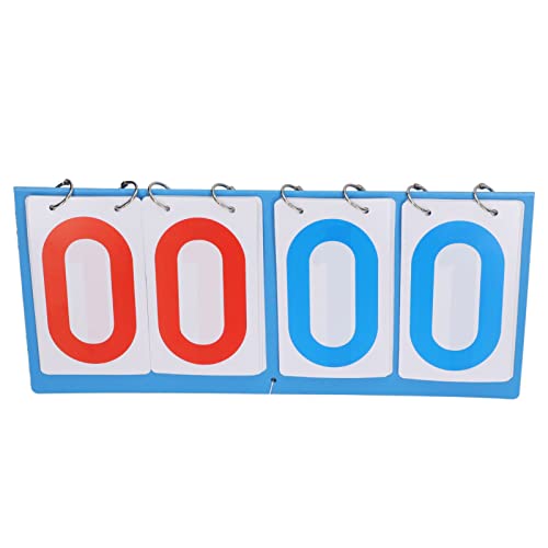 4 Digit Scoreboard, Score Keeper4 Digit Competition Score Board Waterproof Blue Red Number Portable Tabletop Flip Score Keeper for Volleyball Basketball