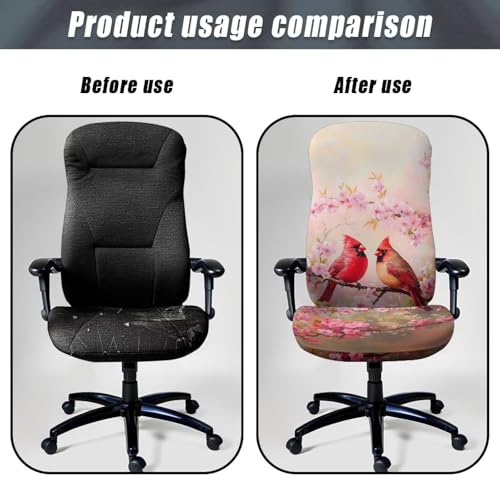 Office Chair Cover, Cardinal Stretchable Computer Chair Slipcover with Armrest Lightweight Boss Chair Cover Rotating Desk Chair Slipcover for Conference Room Office - color: Cardinal 2, size: Small