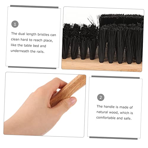 2pcs Billiards Pool Table Cleaning Brush Set Wooden Felt Brush for Thorough Table Surface and Rail Maintenance No Scratch Design Essential Billiards Accessories