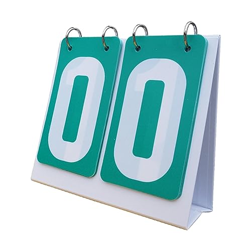 Sports Scoreboard Flip Number Portable Tabletop Score Board Score Counter Flippers Scorekeeper Water Resistant Materials Suitable for Coaches Indoor - color: Green
