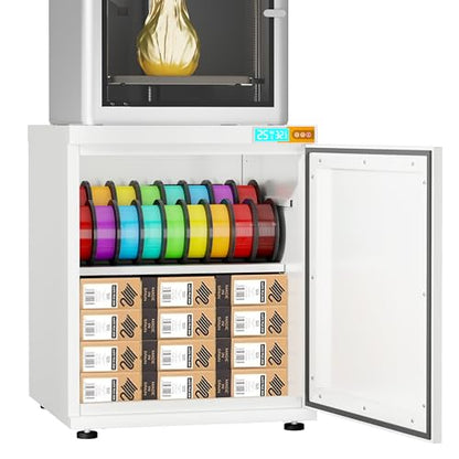 180L 3D Printer Filament Storage Cabinet | Holds 40 Spools | 0dB Silent Dehumidifier | Industrial Airtight Storage for PLA ABS PETG TPU Nylon - color: White-DM