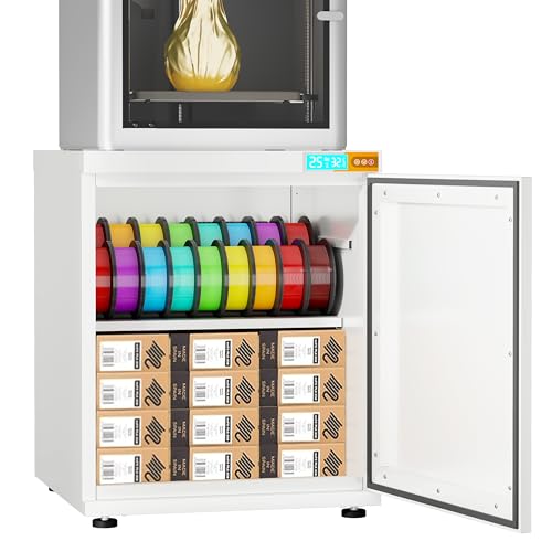 180L 3D Printer Filament Storage Cabinet | Holds 40 Spools | 0dB Silent Dehumidifier | Industrial Airtight Storage for PLA ABS PETG TPU Nylon - color: White-DM