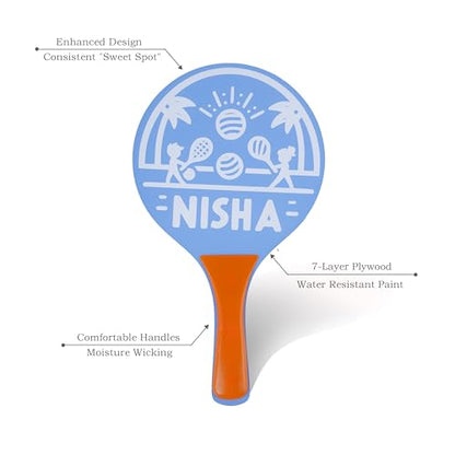 Nisha Lite Paddle Ball Set - Complete Set with 2 Balls and 2 Rackets | Interactive Indoor, Outdoor and Beach Game