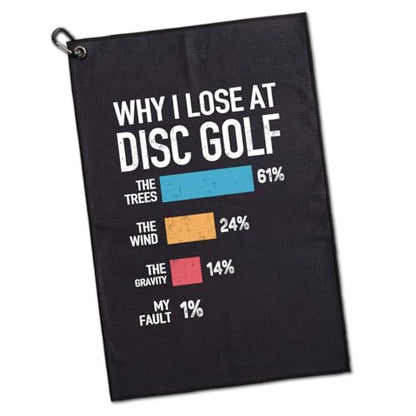 Why I Lose at Disc Golf Printed Microfiber Golf Towel, Funny Men Frisbee Golfing Towels, Golfer Bags Accessories Gifts for Men Disc Lover Golfer Fan Dad Grandpa Uncle Brother Family Friend - color: Multicolor062