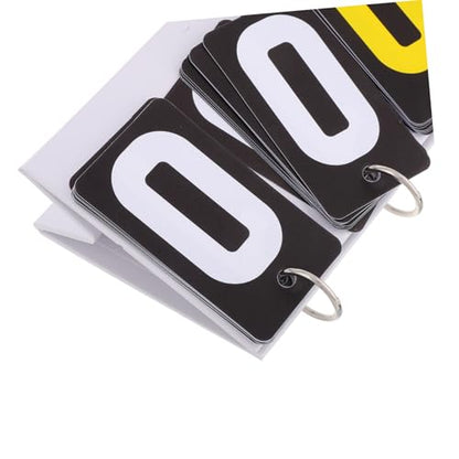 Yardwe Portable Tennis Score Keeper Flip Scoreboard Tabletop Scoreboard 4 Numbers Black Yellow Plastic Easy to Operate for Sports Games