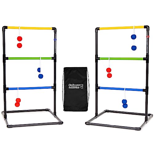 GoSports Ladder Toss Indoor & Outdoor Game Set with 6 Soft Rubber Bolo Balls and Travel Carrying Case - Choose Pro or Classic - style: Classic Ladder Toss