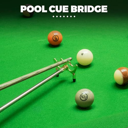 Pool Bridge Stick, Professional Retractable Pool Cue Bridge with Removable Brass Bridge Head, Free Adjustment for Multi-Angle Shots, Easy to Use and Storage, Essential Pool Table Accessories - style: Low Bridge Head