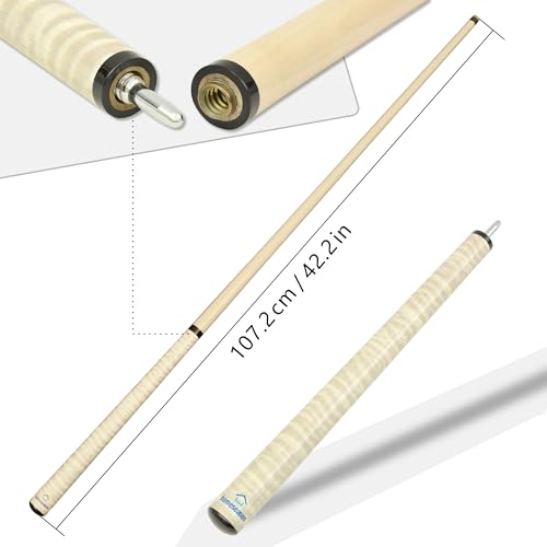 HomeSeason Jump Break Stick Canadian Maple Cue Stick, 10.5oz 42-Inches Pool Cue Suitable for Children, 13.5mm Tip, Quick Release Joint - color: HS-T01-A