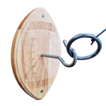 Deluxe Hook and Ring Toss Game, Outdoor Indoor Toss Game Set, Throwing Toys for Family, Party Games - style: Football S