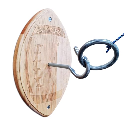 Deluxe Hook and Ring Toss Game, Outdoor Indoor Toss Game Set, Throwing Toys for Family, Party Games - style: Football S