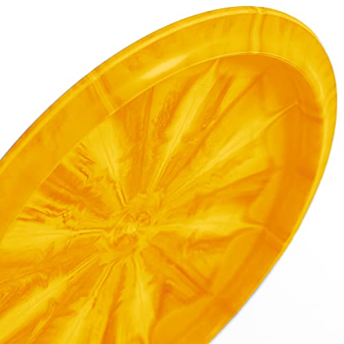 Latitude 64 Retro Burst River | Disc Golf Fairway Driver | Easy-to-Throw Disc Golf Driver for Beginners | Straight Flying | 170g+ Frisbee Disc | Unique Burst Patterns | Orange - color: Orange