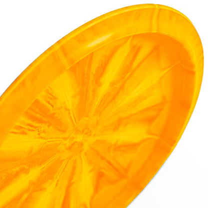 Latitude 64 Retro Burst River | Disc Golf Fairway Driver | Easy-to-Throw Disc Golf Driver for Beginners | Straight Flying | 170g+ Frisbee Disc | Unique Burst Patterns | Orange - color: Orange