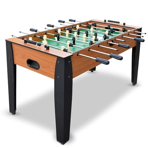 Hathaway 54-Inch Hurricane Foosball Table for Family Game Rooms with Light Cherry Finish, Analog Scoring and Free Accessories