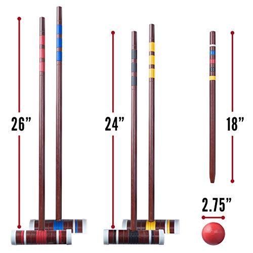 Franklin Sports Portable Backyard Croquet Sets - Complete 4 + 6 Player Croquet Sets with Mallets, Croquet Balls + Wickets Included - Outdoor Family Lawn Game Sets - style: Starter