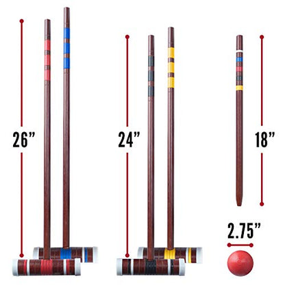 Franklin Sports Portable Backyard Croquet Sets - Complete 4 + 6 Player Croquet Sets with Mallets, Croquet Balls + Wickets Included - Outdoor Family Lawn Game Sets - style: Starter