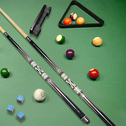 2-Piece Canadian Maple Pool Cue Stick with Portable Hard Case -12.5mm Leather Tip, 58" Billiard Sticks 19 oz/ 20 oz - Precision Crafted for Straight Shots and Balanced Performance - style: Black-20 oz