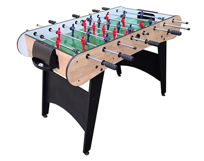 48'' Soccer Table, Large Size Foosball Game Table for Adult, Football Table with Cup Hloders & Sturdy Leg for Game Rooms & Parties, Light Brown - size: 48''-Soccer Table Light Brown