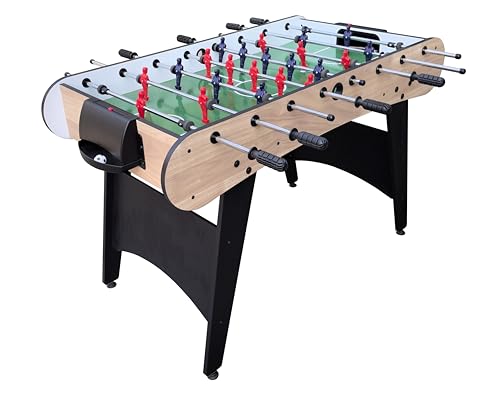 48'' Soccer Table, Large Size Foosball Game Table for Adult, Football Table with Cup Hloders & Sturdy Leg for Game Rooms & Parties, Light Brown - size: 48''-Soccer Table Light Brown