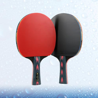 BESPORTBLE 2pcs Star Carbon Fiber Table Tennis Racket with Double Pimples for Teenagers Lightweight Design Horizontal Grip for Enhanced Control and Comfort