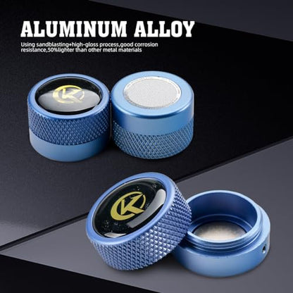 KONLLEN Round Pool Chalk Holder Pool Billiards Accessories Portable Multifunctional Sturdy Pool Cue Accessories - color: KL Upgrade Round Holder-Blue