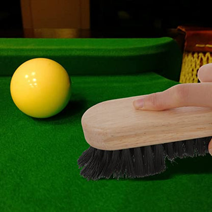 BESPORTBLE Wood Cleaner 2Pcs Pool Table Clean Wooden Pool Table Cleaning Tool Billiard Pool Table Rail Brush Wooden Handle Nylon Bristles Set 9Inch Horse Brush