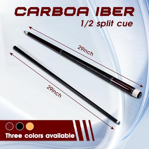 HMQQ Carbon Fiber Pool Cue Stick 58” 2-Piece, Low Deflection Billiard Cue, 11.5mm Pro Shaft, Adjustable Weight, Professional Pool Stick with Case, 19oz, 3/8x10 Joint, for Men Women Players - color: Purple