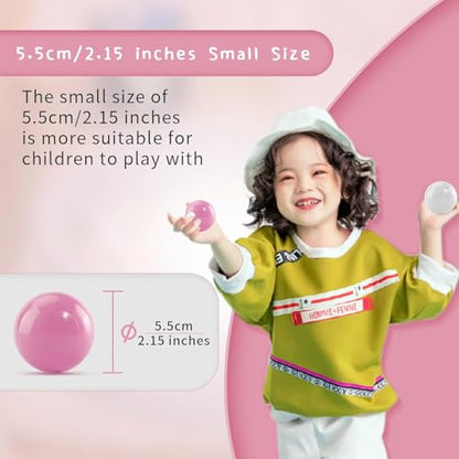 MoonxHome Ball Pit Balls for Toddlers, BPA Free Crush Proof Plastic Toy Balls for Ball Pit, Children's Pool Water Toys, Macaron Ocean Balls for Play Tent 2.15 Inch Pack of 100 200 500 800 1000 - color: Pink