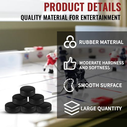 RoundFunny 6/12 Pack Small Hockey Puck Bulk 1.4 x 0.5 Inch Mini Table Hockey Puck Accessories for Table Indoor Game Adults Fun Entertainment Equipment Gifts