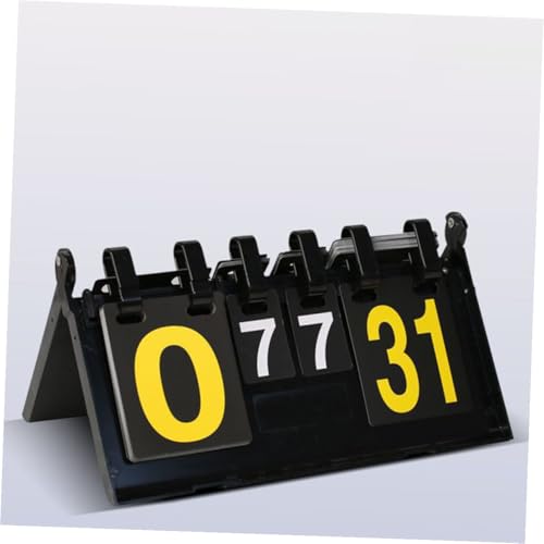 Kisangel Portable Flip Scoreboard for Sports Games PVC Tabletop Scorekeeper for Basketball Tennis Badminton Baseball Easy to Use and Clean Digit Display