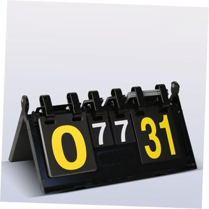Kisangel Portable Flip Scoreboard for Sports Games PVC Tabletop Scorekeeper for Basketball Tennis Badminton Baseball Easy to Use and Clean Digit Display