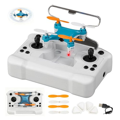 Mini Drone with Easy Stunt Flights & 360° Tricks - Perfect Beginner-Friendly Flyer with Fancy LED Altitude Hold Headless Mode Propeller Protection for Indoor Outdoor Mini Quadcopter (Blue) - color: Blue