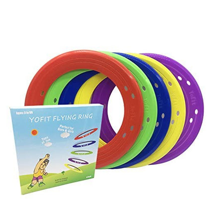 YOFIT 10 Inch Flying Ring with Assorted Colors, Set of 5