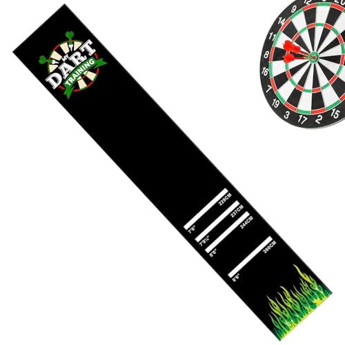 Professional Darts Mat, Non-Slip Rubber Dart Board Mats, Dart Carpet Mat with 4 Standard Throwing Lines Oche, Rubber Floor Protection Mats, for Pub, Bar, Club, Home, Party - color: Green
