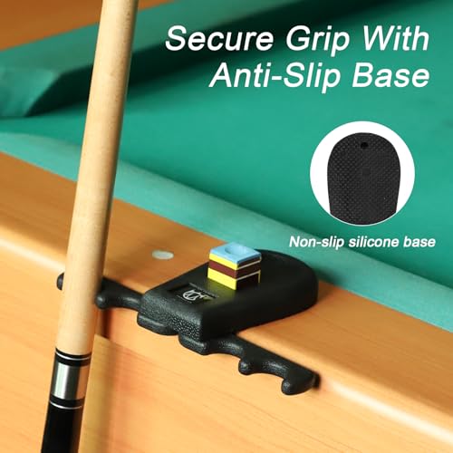 CROWN ME Portable Weighted Billiard Cue Stick Holder, Chalk holder, Blavk Cue Rest Cue Stick Holder