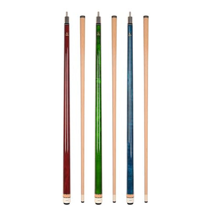 ASKA Set of Wrapless 2-Piece Billiard Pool Cue Sticks L3, 58" Hard Rock Canadian Maple, 13mm Hard Leather Tip, Mixed Weights and Colors - style: Set of 3 Sticks