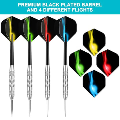 Accmor Darts Metal Tip Set, 12 Pack Steel Tip Darts Darts Set, 24 Grams Professional Metal Darts - color: Silver Fire