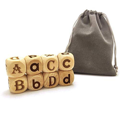 Creative Design Game Dice Set - 20MM Six Sided Square Wooden English Letter Pattern Rolling Dices for Party Gaming Favors 4PCS(M1)+4PCS(M2) - size: 4PCS(M1)+4PCS(M2)
