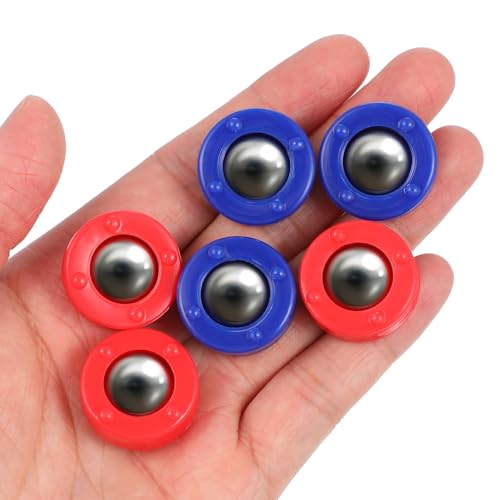 Abaodam 16Pcs Mini Shuffleboard Pucks for Tabletop Game, Replacement Shuffleboard Pucks and Rollers Set for Indoor, Curling Sliders Beads Game Equipment Accessories for Family Fun, 0.94 Inch