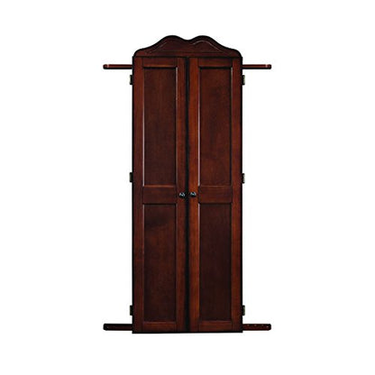 RAM Gameroom Chestnut Dartboard Cabinet Pool Cue Holder