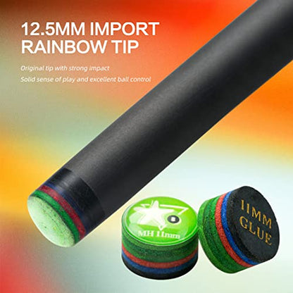KONLLEN Carbon Fiber Pool Cue Stick 58-inch Professional Pool Sticks for Adults Full Carbon Technology Low Deflection Pool Cue Billiard Cues with 12.5mm Tip (Easy to Control, Pro Taper, Ultra-Smooth) - color: 016 black