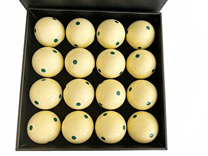 Champion 2-1/4" Billiard Practice Training Pool Cue Ball (6 dot, 16 Balls/Box, Purple, Black, Green, Blue, Red - size: Green dot