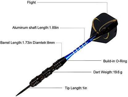 WINSDART Darts Metal Tip Set Professional Metal Darts for Dartboard Steel Tip Darts with Nonslip Iron Barrel Aluminum Dart Shafts,Extra Flights,Dart Sharpener,Gift Box - style: Skull Laser Darts Set