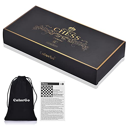 Chess Set with Folding Magnetic Travel Games Board and 2 Extra Queens for Kids and Adults